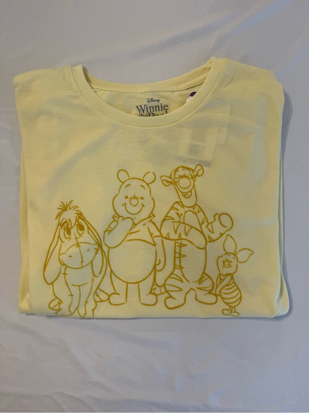 Disney Winnie the Pooh Friends Yellow Graphic T-Shirt XXL NWT